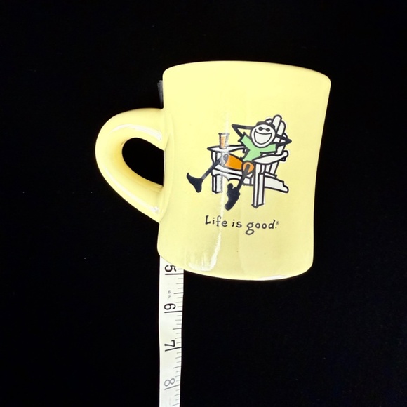 Life is Good Heavy Yellow Mug Porcelain Do What You Like Christmas Gift Coffee - Picture 6 of 9